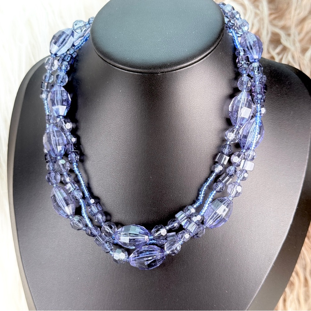 Pretty Blue Reflective, Layering, Multi Strand Ne… - image 3